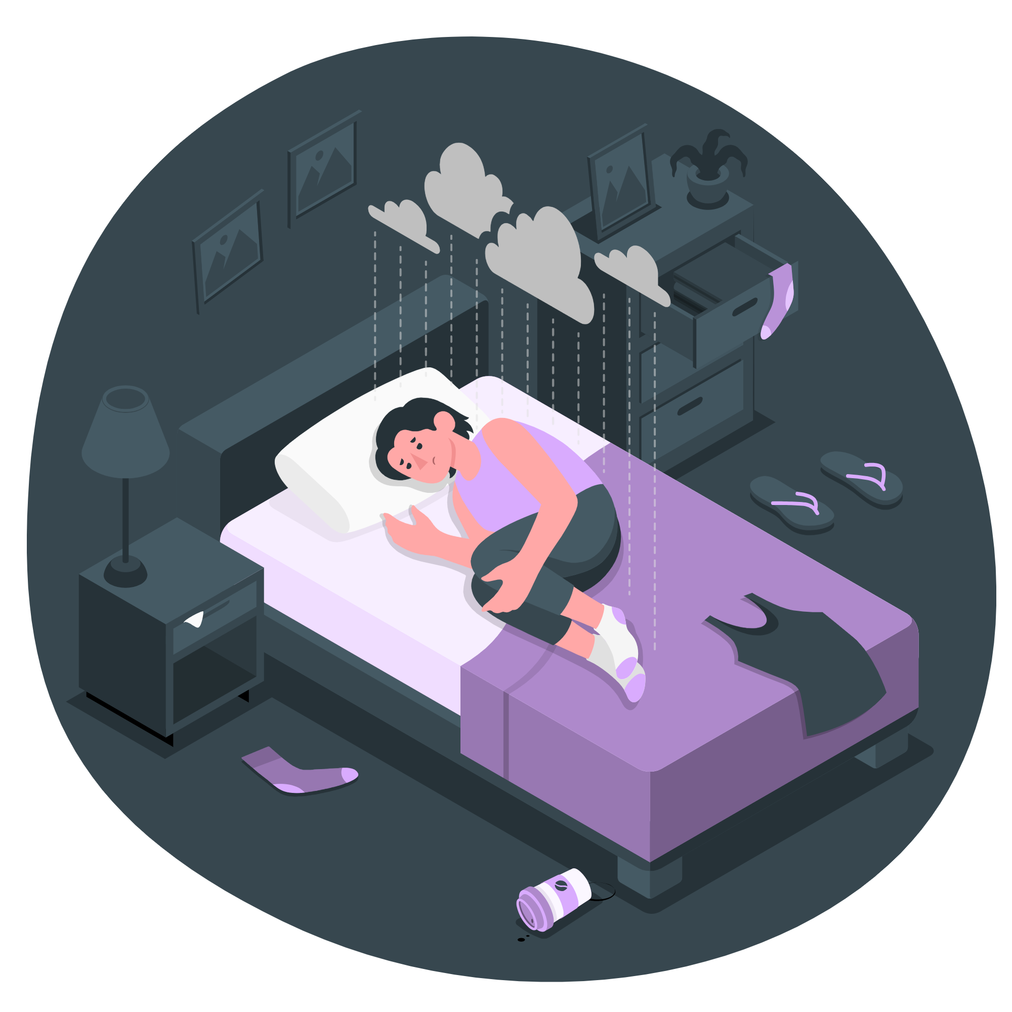 Illustration of sleep-related challenges